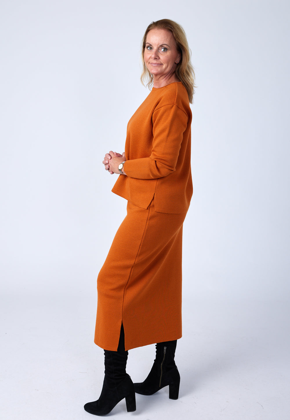 Lind Åse Long Knit Dress 299 Orange