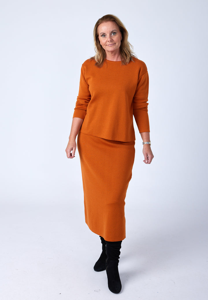 Lind Åse Long Knit Dress 299 Orange