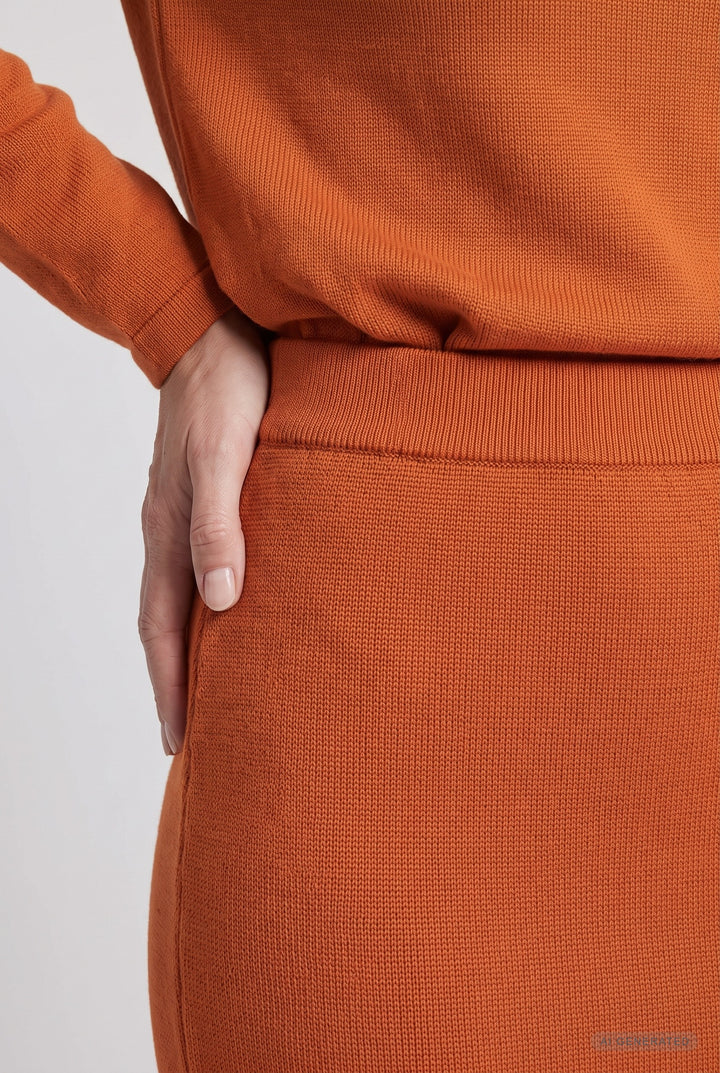 Lind Åse Long Knit Dress 299 Orange