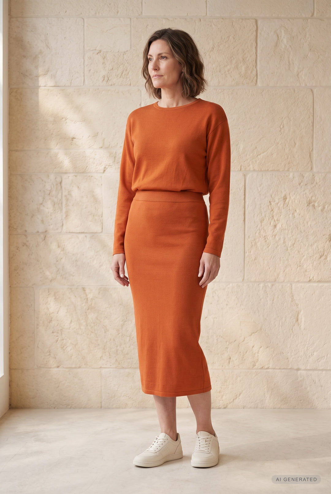 Lind Åse Long Knit Dress 299 Orange