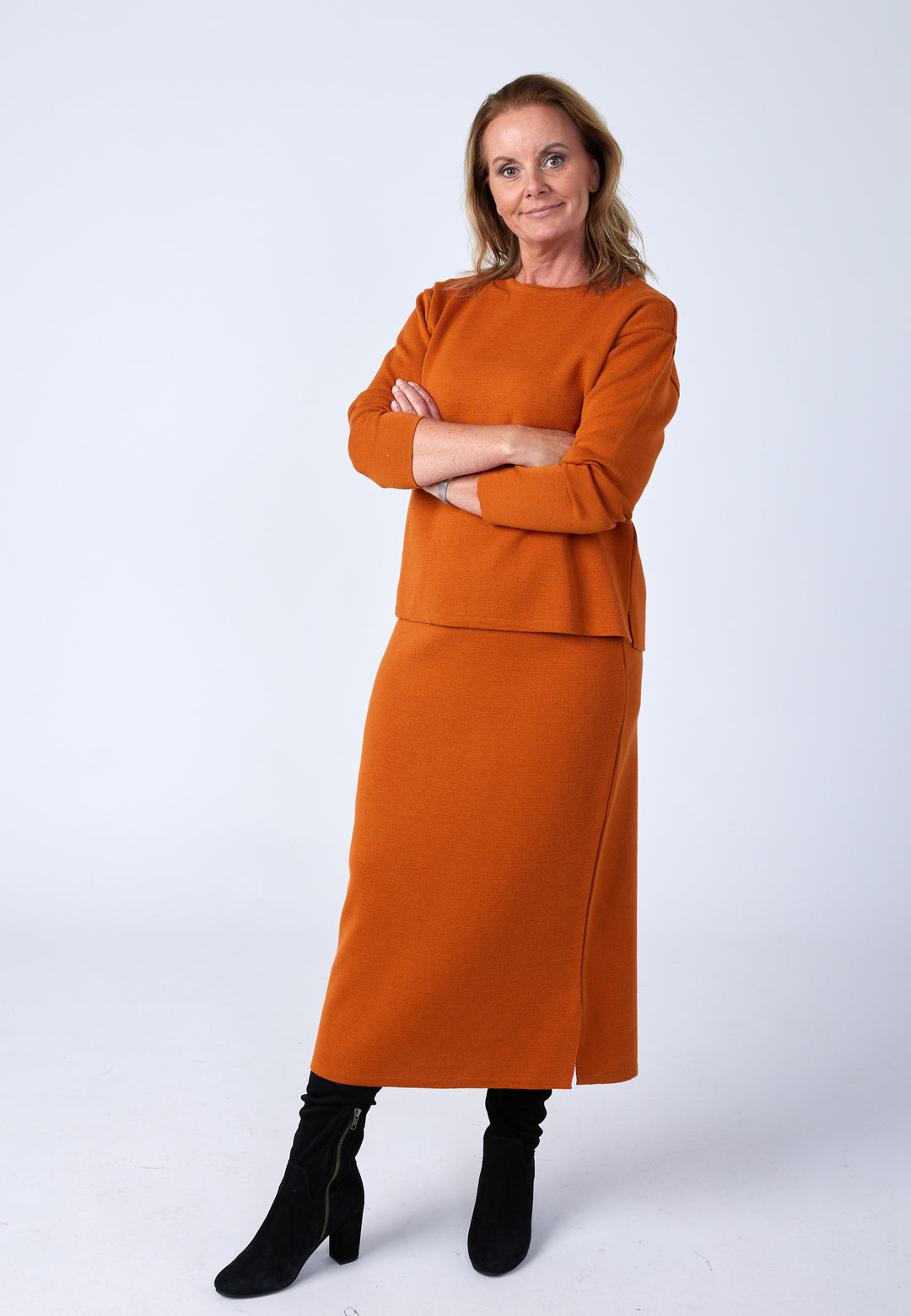 Lind Åse Long Knit Dress 299 Orange