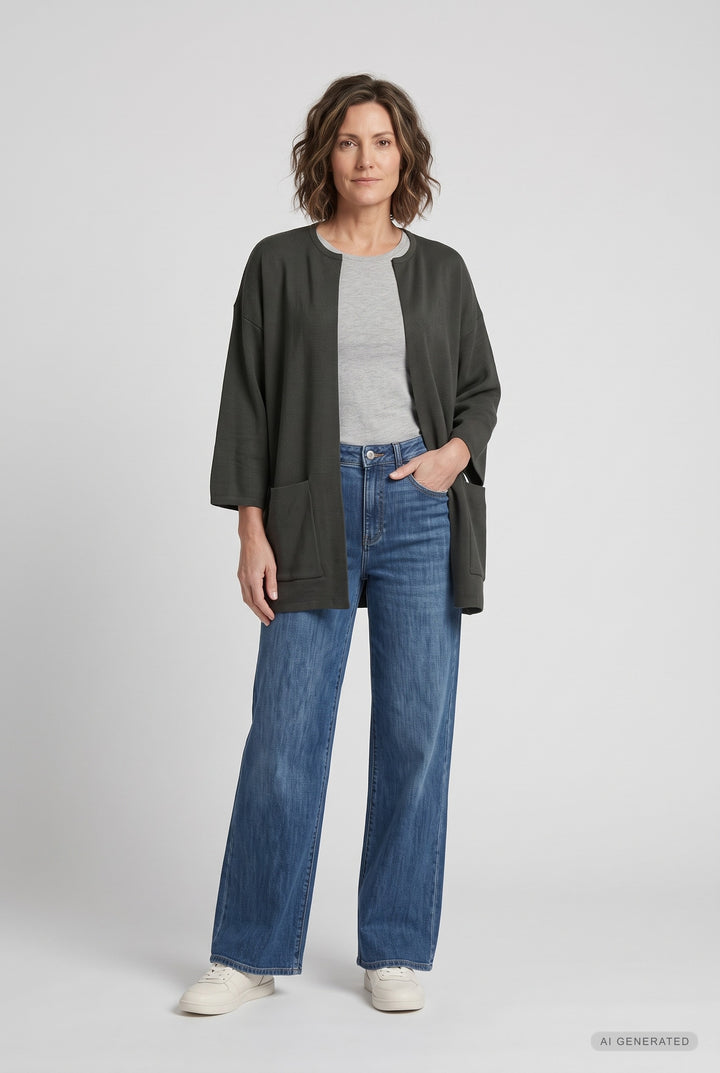Lind Bea Knit Cardigan 044 Army