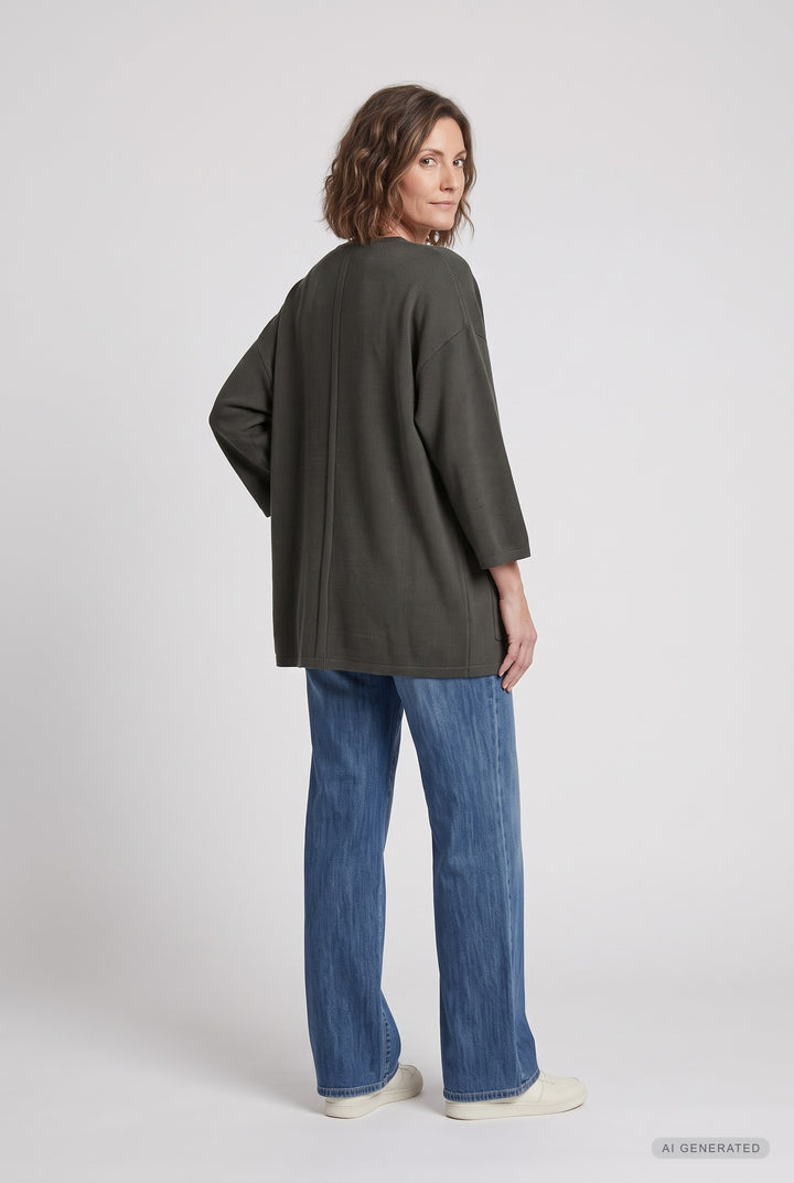 Lind Bea Knit Cardigan 044 Army