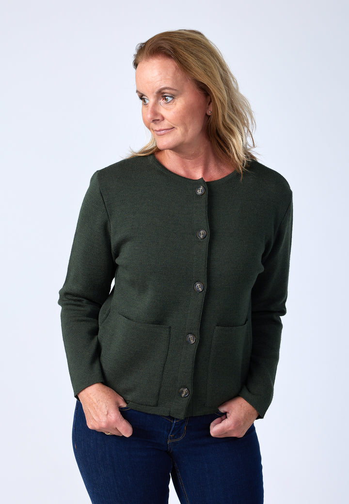 Lind Bolette Knit Cardigan 044 Army