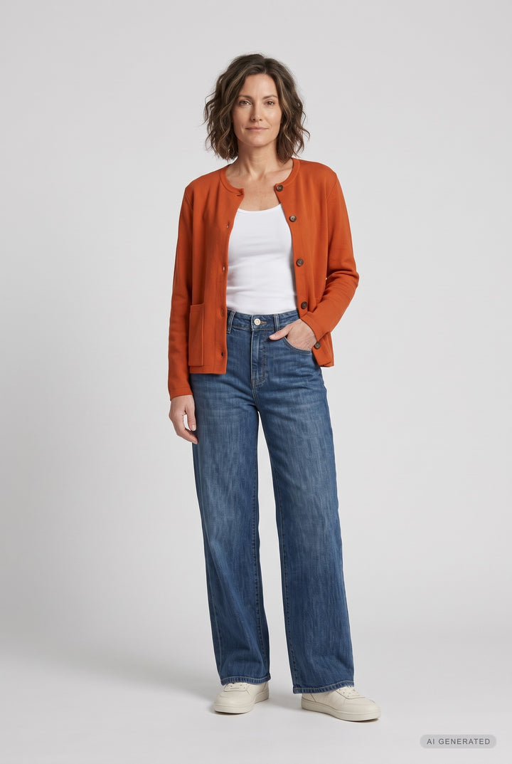 Lind Bolette Knit Cardigan 299 Orange