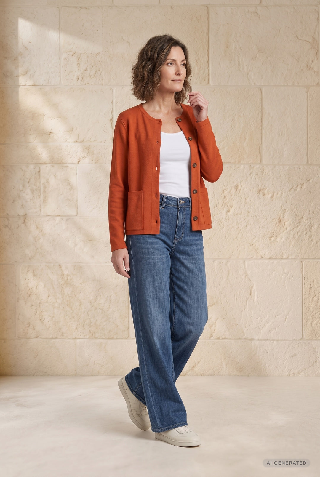Lind Bolette Knit Cardigan 299 Orange