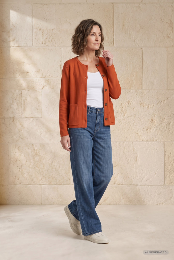 Lind Bolette Knit Cardigan 299 Orange