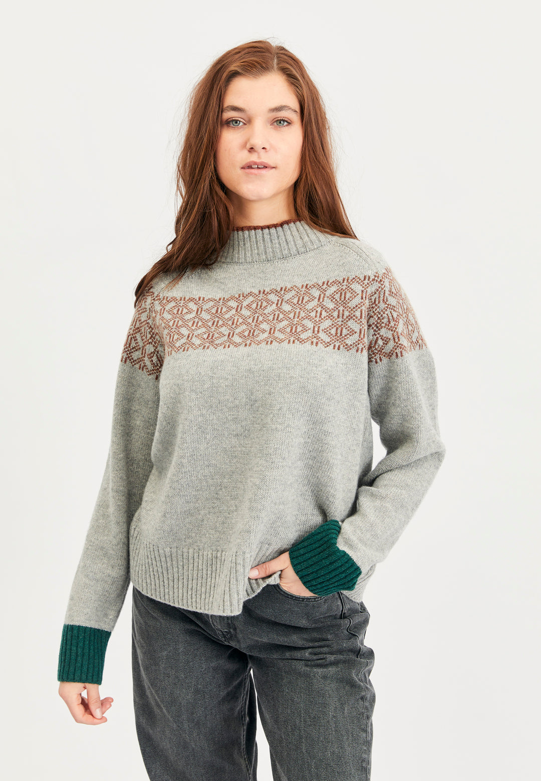 Lind Camilla Knit Pullover 37 Brown melange