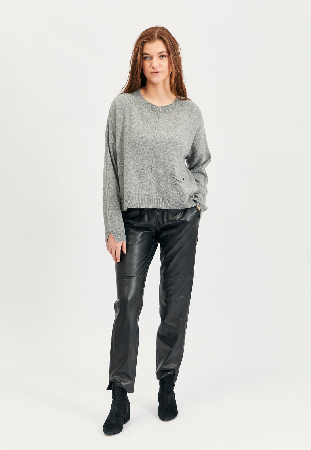 Lind Else Knit Pullover 7142 Grey melange