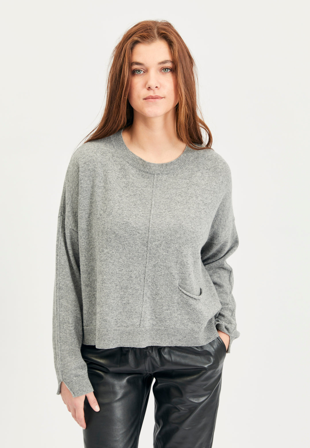 Lind Else Knit Pullover 7142 Grey melange
