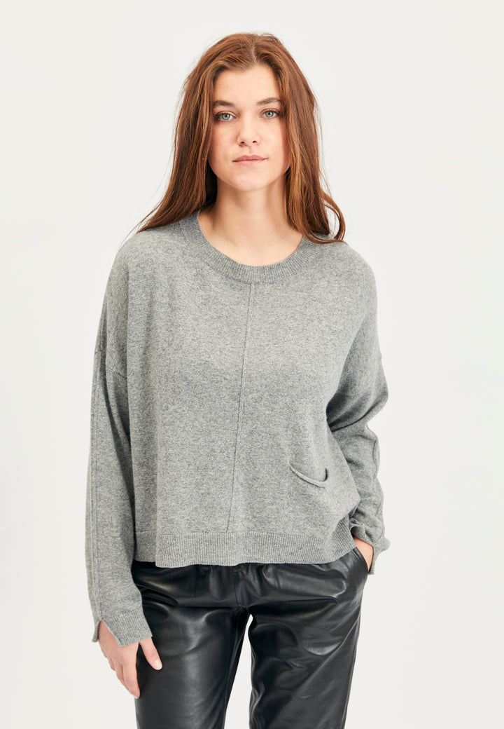 Lind Else Knit Pullover 7142 Grey melange