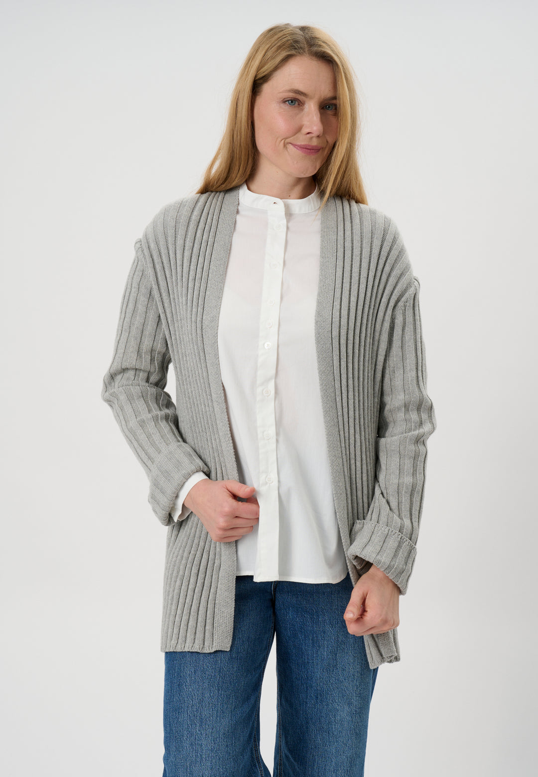 Lind LiAbbi Knit Cardigan 9450 LIGHT GREY MELANGE