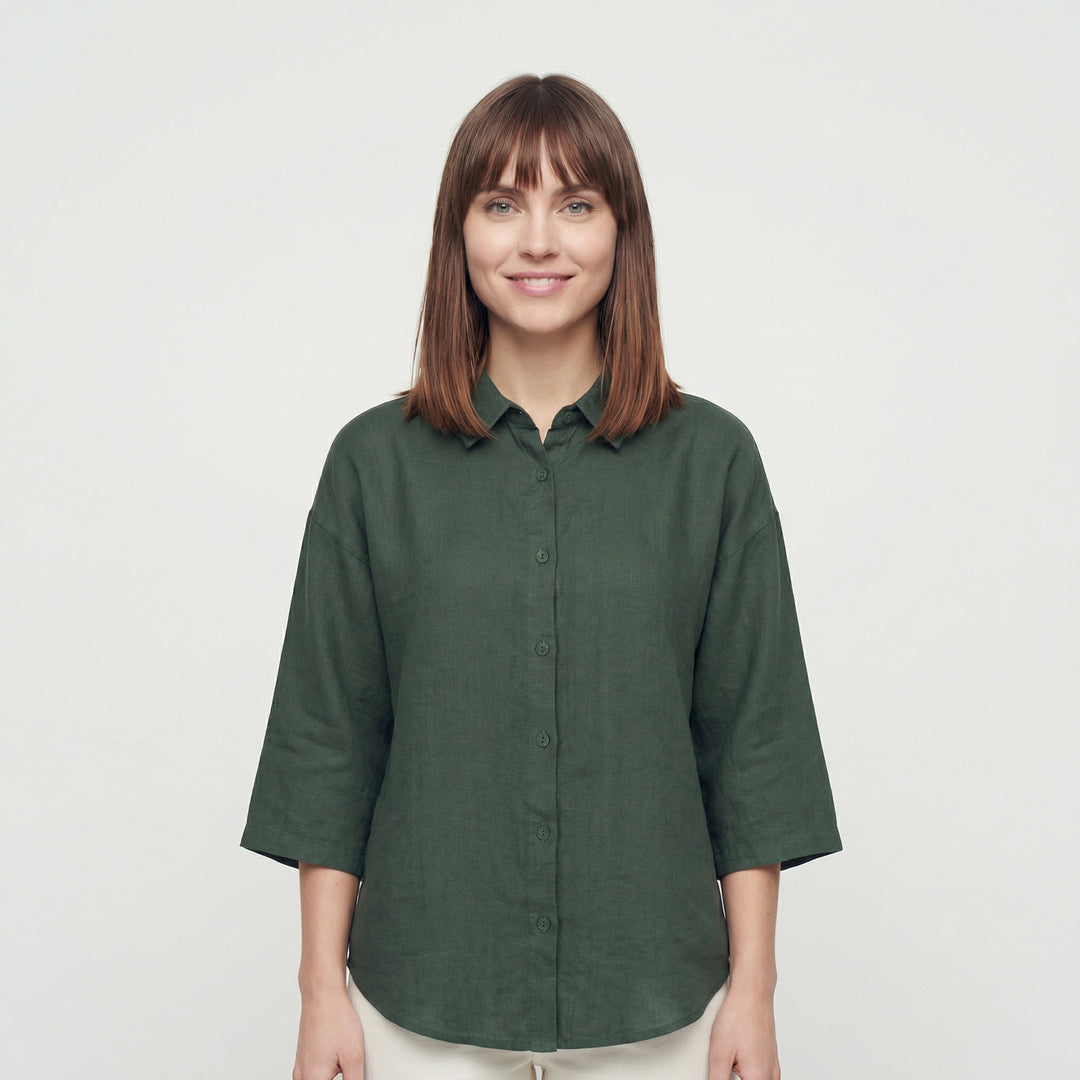 Lind LiNille Bluser 3900 Army Green