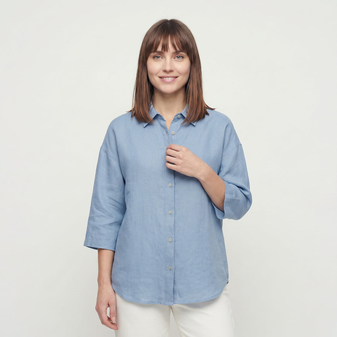 Lind LiNille Bluser 5001 DENIM LIGHT BLUE