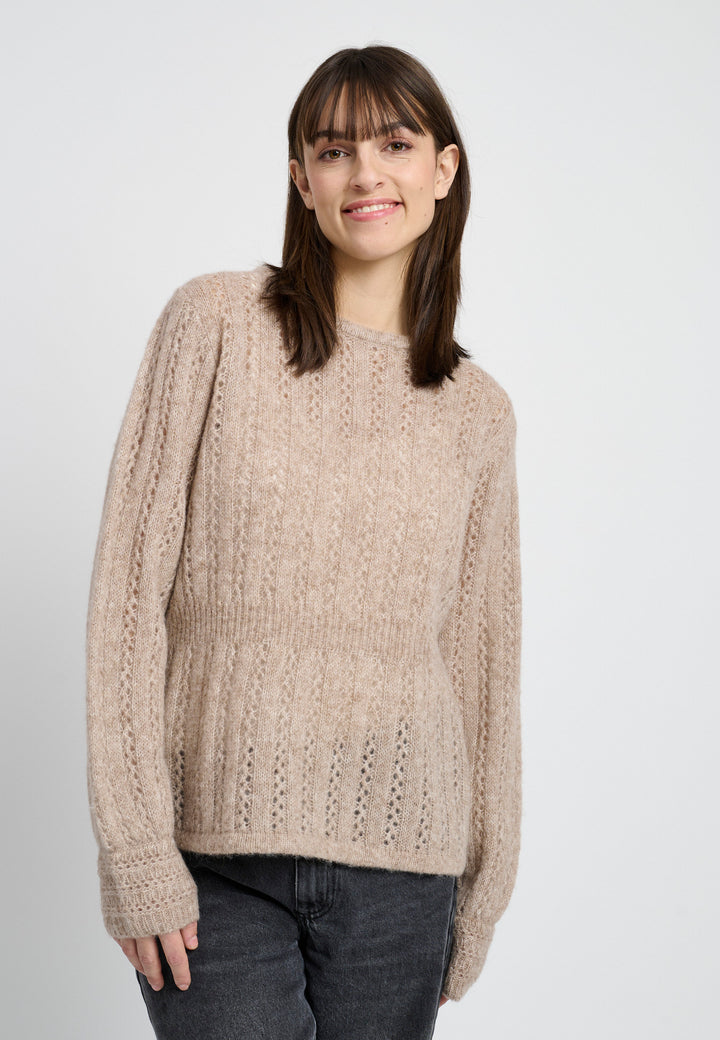 Lind LiSophia Knit Pullover 1321 light brown melange