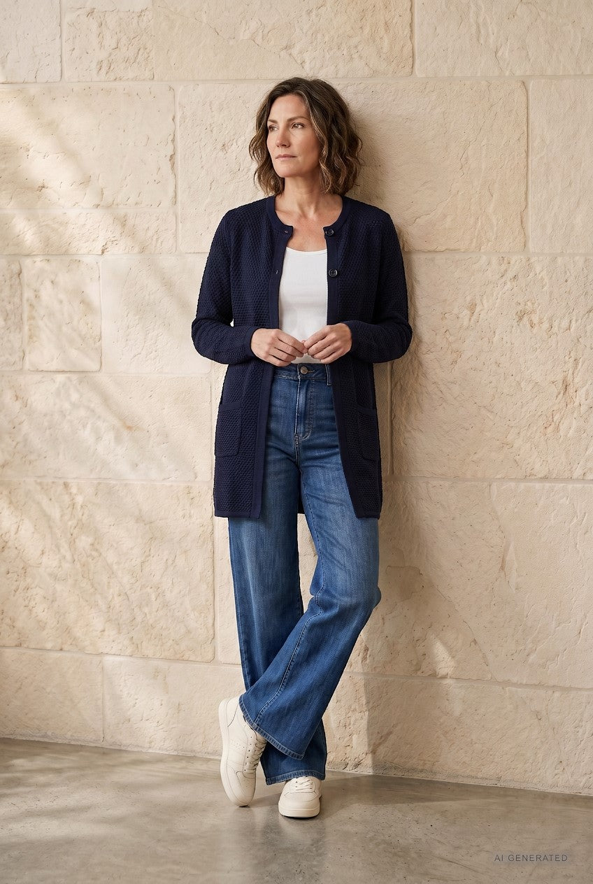 Lind Marie Knit Cardigan 611 Palco-navy