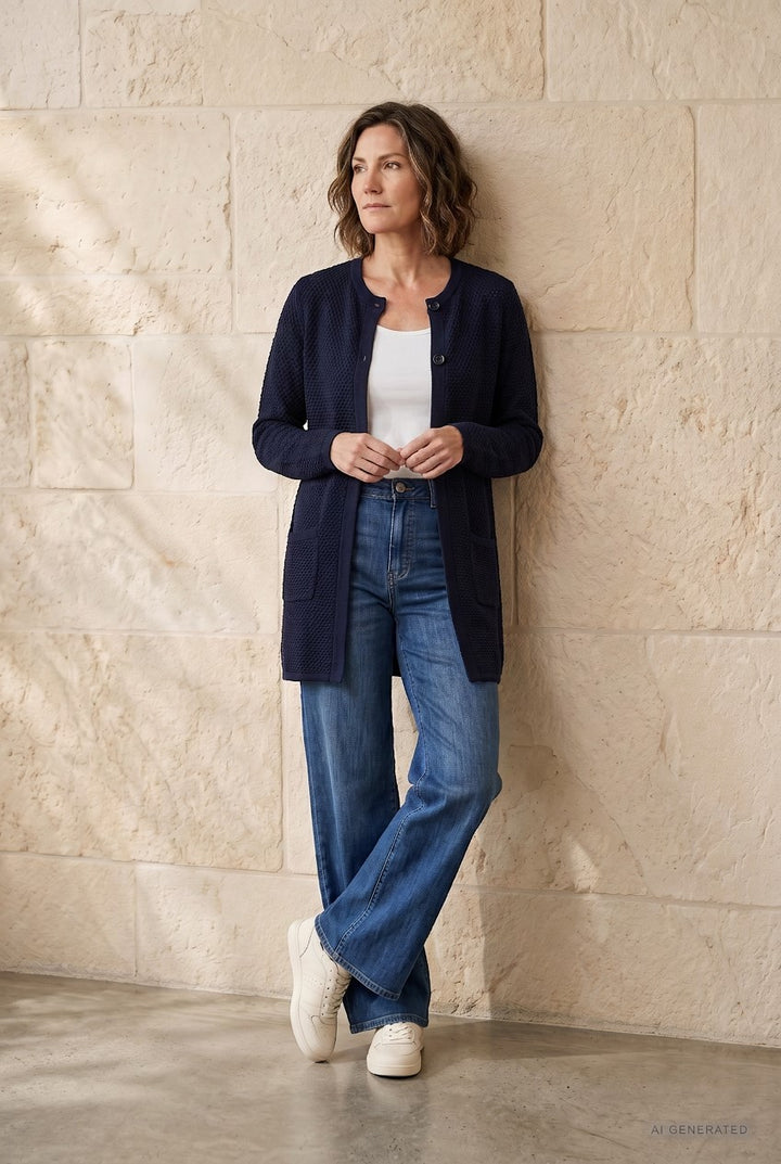 Lind Marie Knit Cardigan 611 Palco-navy
