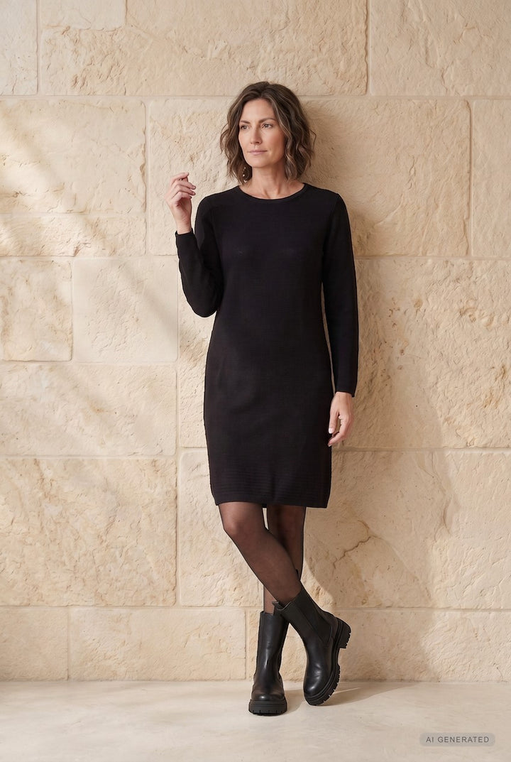 Lind Mia Knit Dress 110 Vanta Black