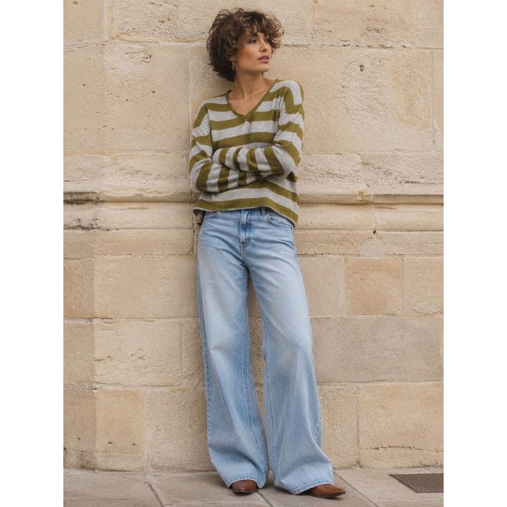 Lind Sue Knit Pullover 976 green melange