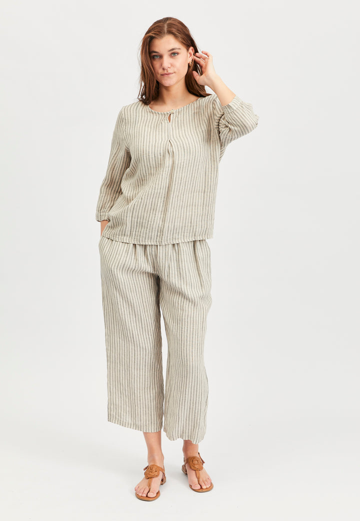 Lind LiFabienne Bluser 504 Sand Stripe