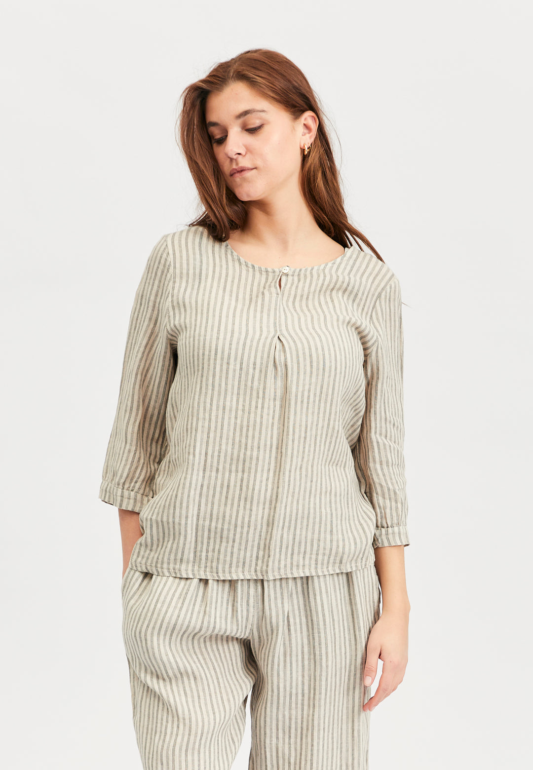 Lind LiFabienne Bluser 504 Sand Stripe